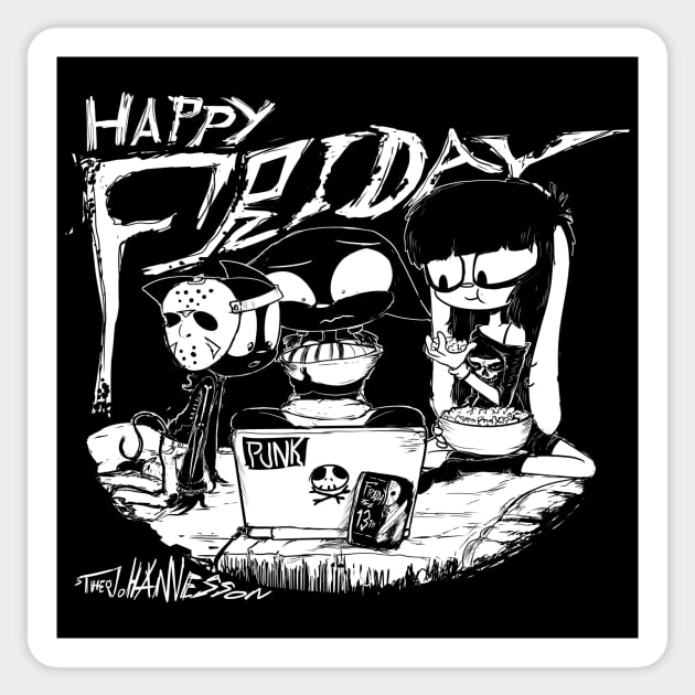 HAPPY FRIDAY (white) Sticker by CombTheCombel